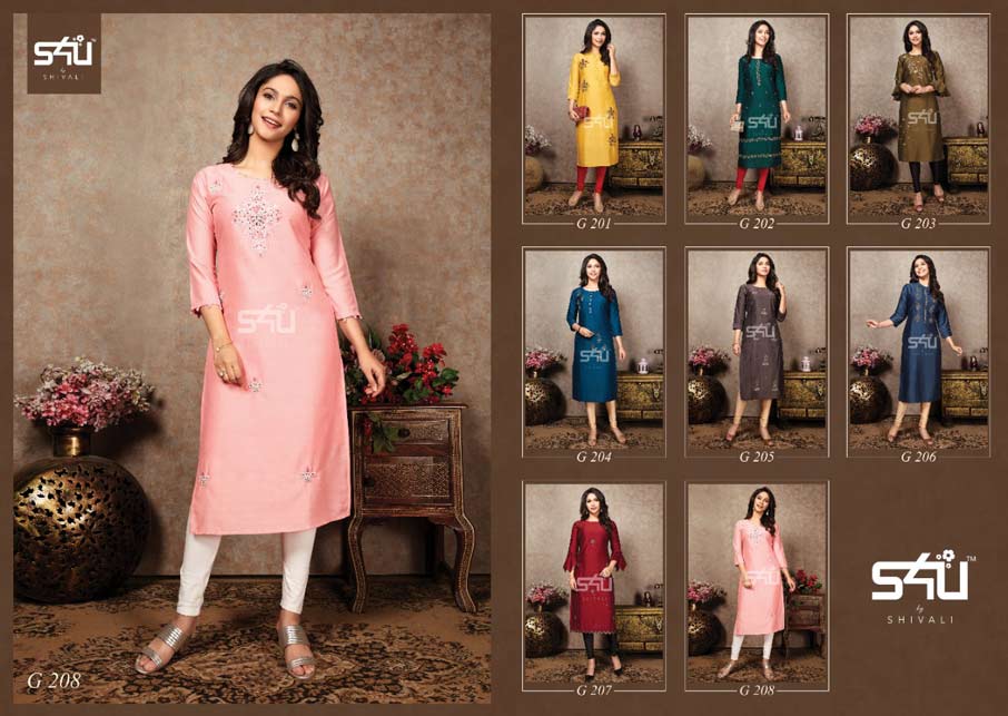 Glamour Vol-2 Chinon Silk Designer Kurtis Collection Glamour Vol-2 Chinon Silk Designer Kurtis Collection